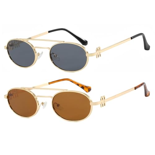 Vintage Retro Oval Sunglasses for Women 90s Y2K Trendy Sun Glasses Sunnies Sunnies2