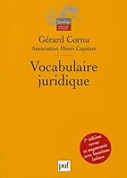 Vocabulaire juridique : Association Henri Capitant 2130550975 Book Cover