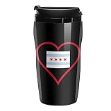 I Love Chicago Red Heart Reusable Coffee Mug Double Wall Insulated Cups Plastic Tumbler for Travel 3