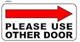 Please Use Other Door Right Arrow - Business Store Door Sign - Window Wall Sticker