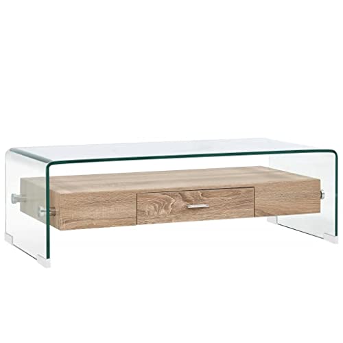 Sophrelle Mesa de Centro de Vidrio Templado Transparente 98x45x31 cm Transparente,284747
