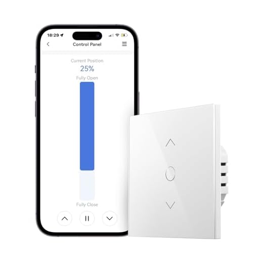 Meross Interrupteur WiFi pour Volet Roulant (FIL NEUTRE REQUIS), Interrupteur Tactile pour Rideau de Fenêtre Compatible avec Alexa, Google Home et SmartThing, Incompatible avec HomeKit