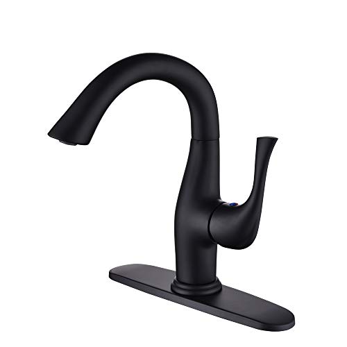 Flash Sale LANC Modern High ARC Brass Bathroom Sink Faucet with 10 Inch 3 Hole Cover Deck Plate Escutcheon for Single Lever Lavatory Mixer Tap Bath Vanity Faucet, Matte Black ,C2398E
