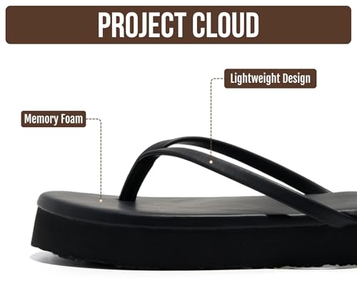 Image of Project Cloud Platform Sandals Women Memory Foam Flip Flops (ELEVATION) | Durable and Lightweight Non-Slip Sole Summer Thong Sandals - Platform Flip Flops for Women Everyday Comfort Daily.