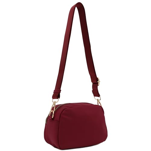 Image of FashionPuzzle Quilted Nylon Crossbody Bag with Wide Strap