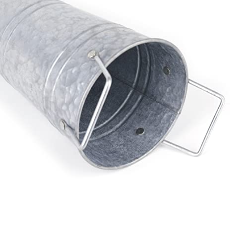 Zoofox Set Of 4 Galvanized Metal Vases, 9" Farmhouse French Bucket With Handles, Rustic Style Metal Flower Holder For Home And Wedding Table Centerpiece Decor ( Silver ) #TOP2