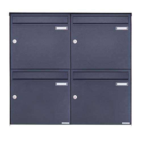 Aufputz Briefkastenanlage Design Basic 382A (4 Briefkästen, RAL 7016...
