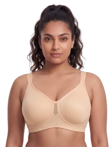 Image of SOIE Women's Full Coverage Minimizer Bra|Non Padded, Non Wired,Nylon Spandex |Broad Cushioned Straps,High Side Coverage & Side Support