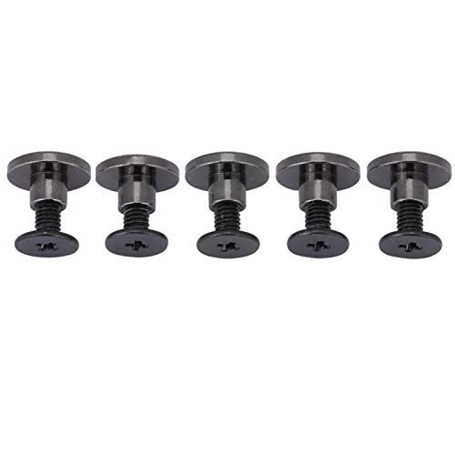 20 Sets Chicago Screws, Black Leather Rivets Screw Rivets Flat Fillister Book Binding Posts for DIY Leather Craft(8mm) - Image 4