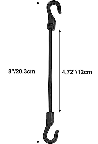 Swzhai 10 Pcs 4 Inch Bungee Cords With Hooks, Small Bungee Straps Elastic Rope Straps, Uv Resistant Black Rubber Cord Bungee Straps For Luggage, Camping #TOP1