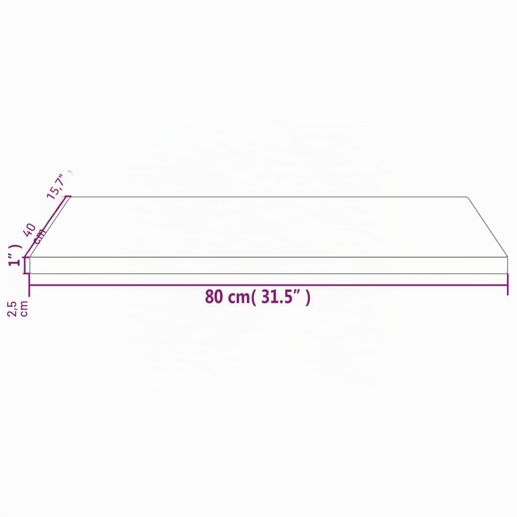 vidaXL Tablero de Escritorio Madera Maciza de Pino 80x40x2,5 cm