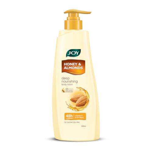 Joy Honey & Almonds Deep Nourishing Lightweight Summer Body Lotion 600 ml | Enriched With Shea Butter | Natural Sunscreen Filters | Suitable for Normal to Dry Skin