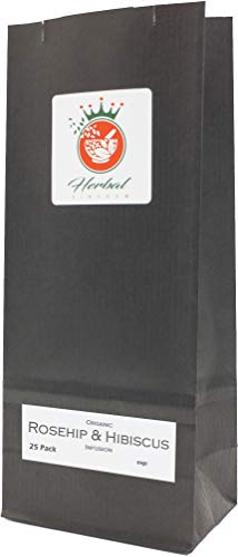 Rosehip and Hibiscus Flower Organic Herbal Infusion (25 Unbleached Tea Bags - 50g)