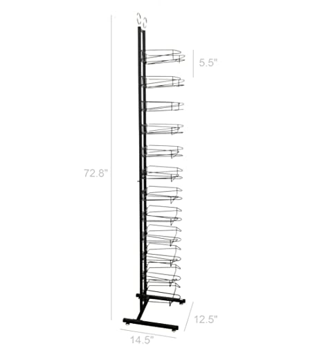 Fixturedisplays 12-Tier Hat Display Rack 12.5" Wide X 75" High X 14.5" Deep 18165-Black-New-Npf #TOP1