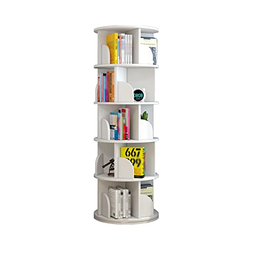 Estantería infantil giratoria de 360 grados para almacenamiento de libros de fotos, estantería blanca de suelo a techo, diseño simple y pequeño, ideal para bebés y niños (tamaño: 40 x 160 cm)