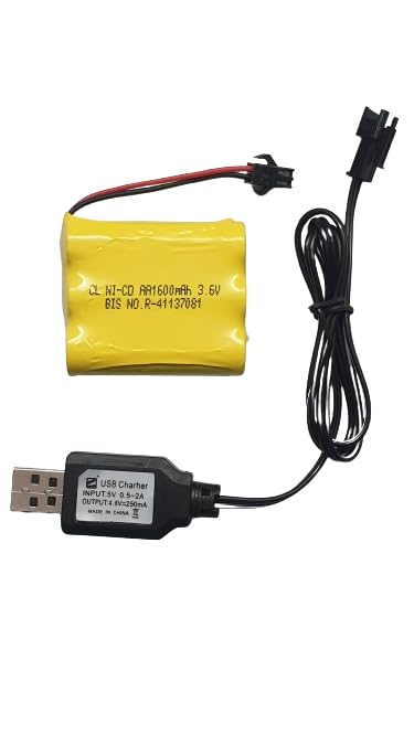 Combo CL Ni-Cd AA (3 Cell) 1600Mah 3.6v Cordless Phone,Toy car DIY Project Battery 1600 mah (with USB Charging Cable Included)-image-44