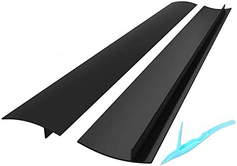 Lengthened 25'' Kitchen Silicone Stove Counter Gap Cover With Free Scraper, Easy Clean Heat Resistant Wide & Long Gap Filler, Seals Spills Between Counter, Stovetop, Oven, Washer & Dryer, 2 Pack