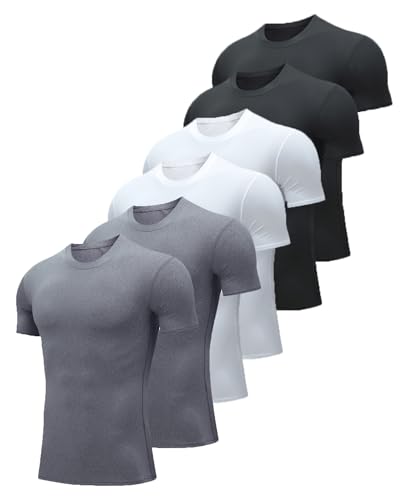 Workout Shirts for Men, Quick Dry Athletic Gym Active T Shirt for Running, Breathable Outdoor Training Shirts