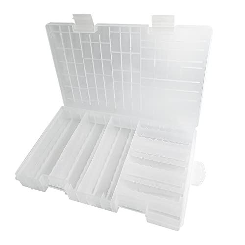 WYAN 1 Piezas Caja de Batería de Plástico,Caja de Pilas para Guardar Pilas 60Pcs AA+40Pcs AAA Batería,Organizador de Baterias Transparente