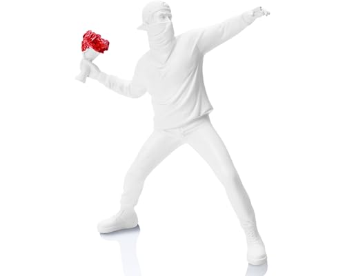 Opiniones de Esculturas - los más vendidos. 47 BOIHEGU - Escultura de Banksy, réplica de una estatua del graffiti callejero Banksy de 21.5 cm, para estantes, para escritorios, oficinas en casa, estatua negra, Flower Thrower