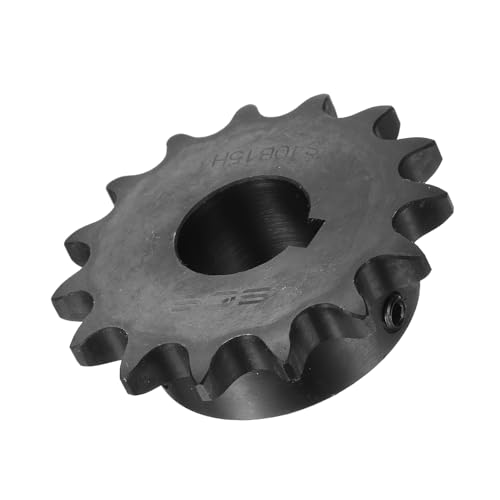 Image of uxcell #40 Chain Roller Sprocket B Type, 7 /8 inch Bore 15 Tooth Single Strand Chain Sprocket, Carbon Steel, Keyway with Set Screws