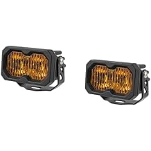 C2 2.0 SAE Yellow Sport Standard LED Pod pair, SAE Fog/Wide w/Amber Backlight