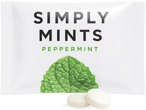 SIMPLY Peppermint Breath Mints, Individually Wrapped Breath Mints in Bulk, 50 Packets (2 per Packet) | Perfect for Office, School, Travel, Party Favors, Restaurants & Hospitality