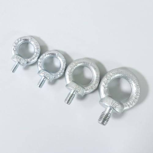 Image of 1 /4 inch-20 Lifting Eye Bolts, Drop Forged C15 Galvanized Threaded Fastener, UNC Standard Ring Shape Lifting Eye Bolt, 4 Packs