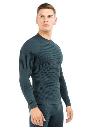 UltramaxCELL Camisa de compressão masculina de manga comprida 88110 Functional Sportswear, Azul, ver