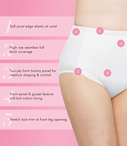 Image of Exquisite Form Women's 51070261A Control Top Slimming Body Shaper Panties, Medium Control, Lace, 2-Pack