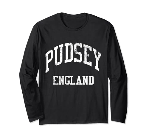 Pudsey England Retro 70s College Sports Style Long Sleeve T-Shirt