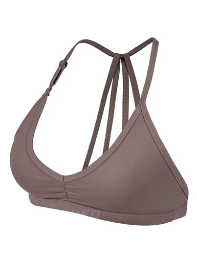 Image of YEOREO CoreFlex Workout Sports Bras for Women Padded Strappy Open Back Gym Bra Light Impact Criss Cross Yoga Crop Top