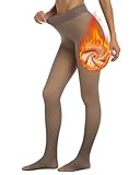 Picture of ATHVOTAR Fleece Lined Winter Warm Leggings for Women Thick Thermal Velvet Tights (TF Brown Small)