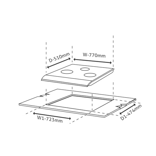 Glen Built In Hob 3 Burner Gas Stove Glass Auto Ignition | Triple & Double Ring Forged Brass Burners | Toughened Glass Hob Top | Gas Stove 3 Burner... - Image 4