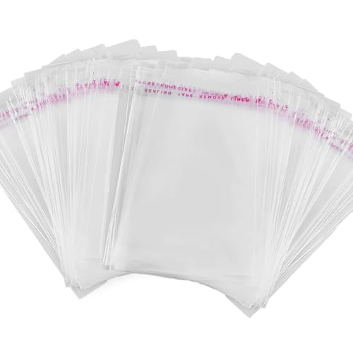 400 bolsas de plástico autoadhesivas, 10 x 18 cm, bolsas pequeñas, bolsas de celofán, bolsas planas, bolsas de regalo transparentes para dulces, galletas, pastelería, piruletas de chocolate (A)