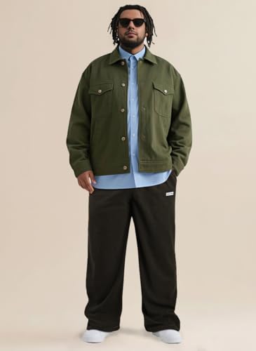 Mens Corduroy Pants Loose Fit Wide Leg with Waist Drawstring and Pockets Vintage Casual Streetwear3