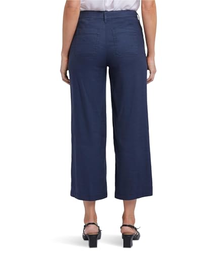 NYDJ Women's Petite Wide Leg Cargo Capri Pants in Oxford Navy2