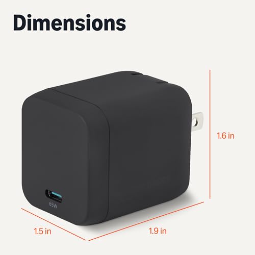 Amazon Basics 65W Fast Charging USB-C GaN Wall Charger, 1-Port PD 3.1, Black - image 5