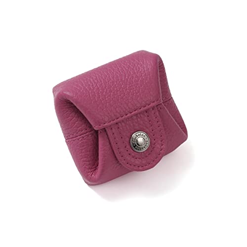 Image of Cockatoo Genuine Leather Coin Pouch Change Holder, Mini Snap Pocket Wallet for Men Women (Fuchsia, Small)