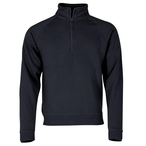 Fruit of the Loom Herren Zip Neck Raglansweat Sweatshirt, Blau (Deep Navy...