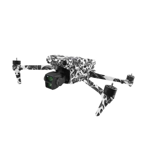 Image of MightySkins Carbon Fiber Skin Compatible with DJI Air 3 - Black Damask | Protective, Durable Textured Carbon Fiber Finish | Easy to Apply