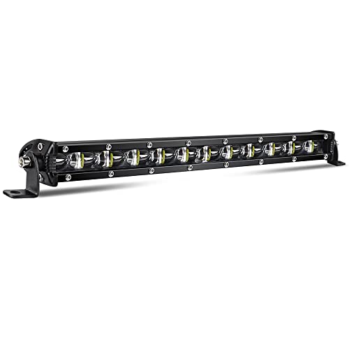 CO LIGHT Led Light Bar Single 14 inch Slim Single Row Lightbar Driving Combo Beam Off Road Work Lights with Mounting Brackets & 6D Reflectors for Truck Car Cabin Boat ATV UTV