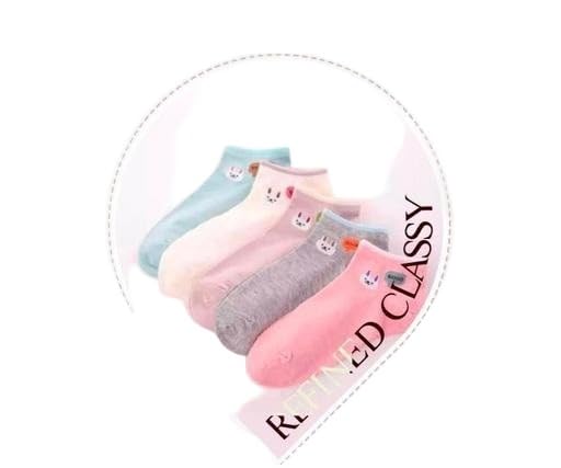 Trendy & Attractive Girls' & Women's Cotton Ankle Socks | Solid Multicolor Fashion Socks | Soft & Comfortable Regular Socks Multi free size-image-47
