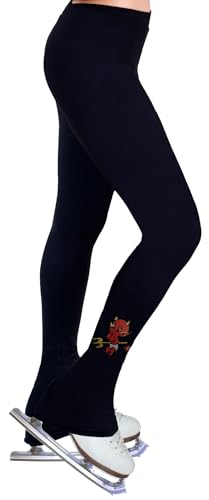 NY2 SPORTSWEAR Figure Skating Practice Pants with Rhinestones R193 - Adult Sizes- (Adult Extra Large) Black