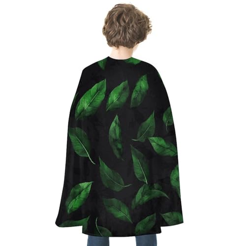 Cape imprimée murale à feuilles vertes costume adulte idéal pour soirée cosplay