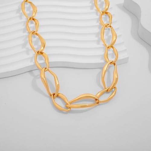 LILIE&WHITE Gold Necklaces For Women Chunky Necklaces Trendy Gold Link Chain Necklace Fashion Choker Necklace Women Jewelry Gift4