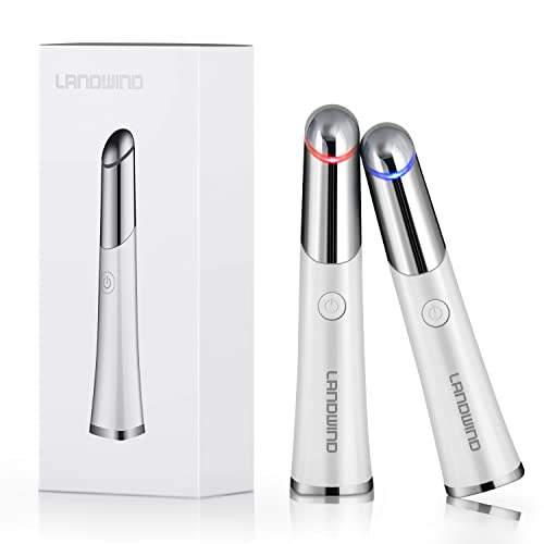 Eye Massager Wand with 42â„ƒ Heat, LANDWIND Anti-aging Anti-wrinkle Galvanic Wand, Facial Eye Massager with Anions vibration for Remove Dark Circles and Puffiness (Rechargeable USB)