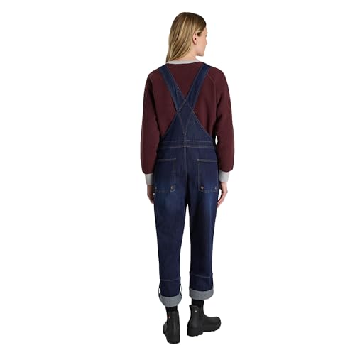 Martha Stewart Convertible Overall, Denim Utility Jumpsuit, Adjustable Cotton Workwear, Stretch Bibs, Dark Rinse, L by Martha Stewart - Used condition - Image 3
