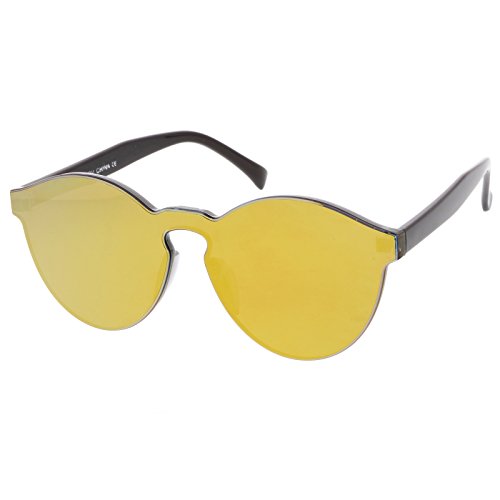 zeroUV - One Piece PC Lens Rimless Ultra-Bold Colored Mirror Mono Block Sunglasses 60mm2