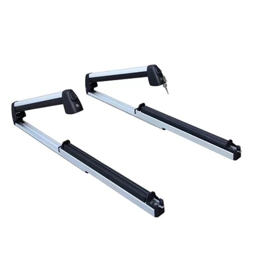 Portaesquís Y Snowboard Techo para Coche Barras de Techo Aleación Aluminio Plata Paquete 2